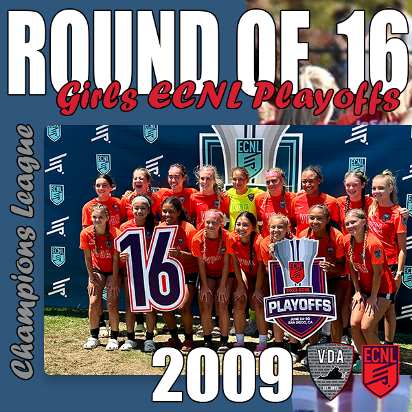 vdasoccer's tweet photo. 💥💥On to the next round 2️⃣0️⃣0️⃣9️⃣ Girls are in the #ECNLChampionsLeague Round of 16 in San Diego‼️
June 30 - 10 AM PT 🆚 Richmond United 
#LetsGoVDA  #ChasingThe🏆 https://t.co/1OBapqmEIm