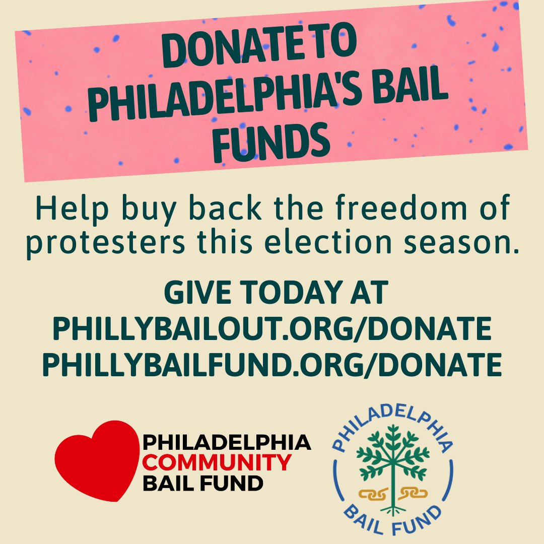 This weekend  PBF and <a href="/Phillybailout/">Philadelphia Community Bail Fund</a> are teaming up to defend the right of protesters in the streets this weekend.

Will you join us by making a donation to the bail funds. You can donate 
phillybailfund.org/donate
phillybailout.org/donate

#endcashbail
#freeourpeople