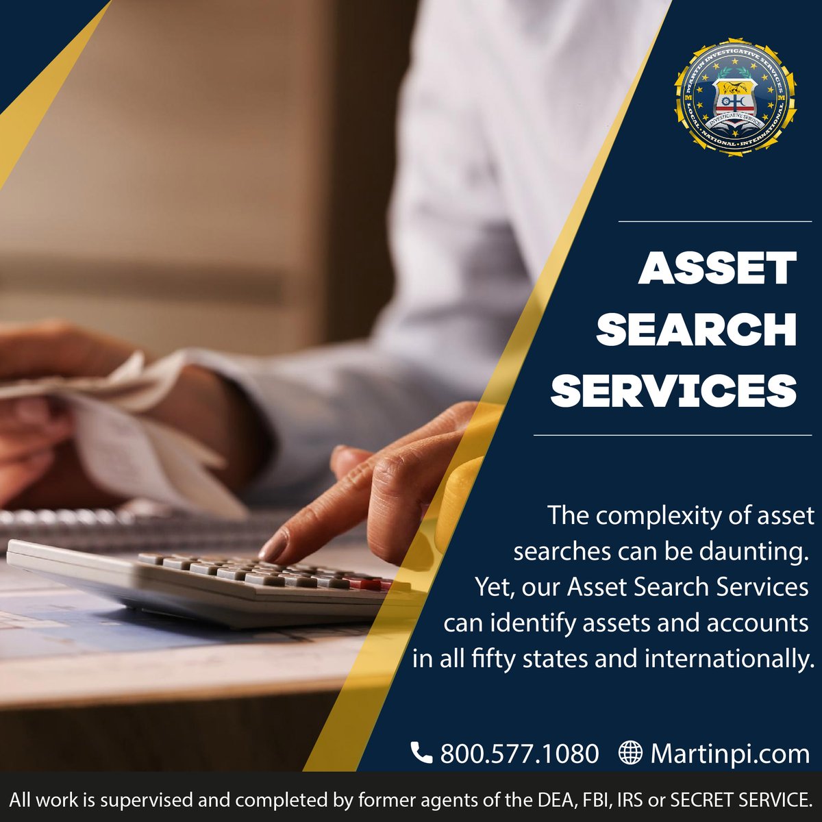 📌 The complexity of asset searches can be daunting. Yet, our Asset Search Services can identify assets and accounts in all fifty states and internationally.

If you have questions or wish any matter clarified, please contact us.😊

#assetsearches #usa #california