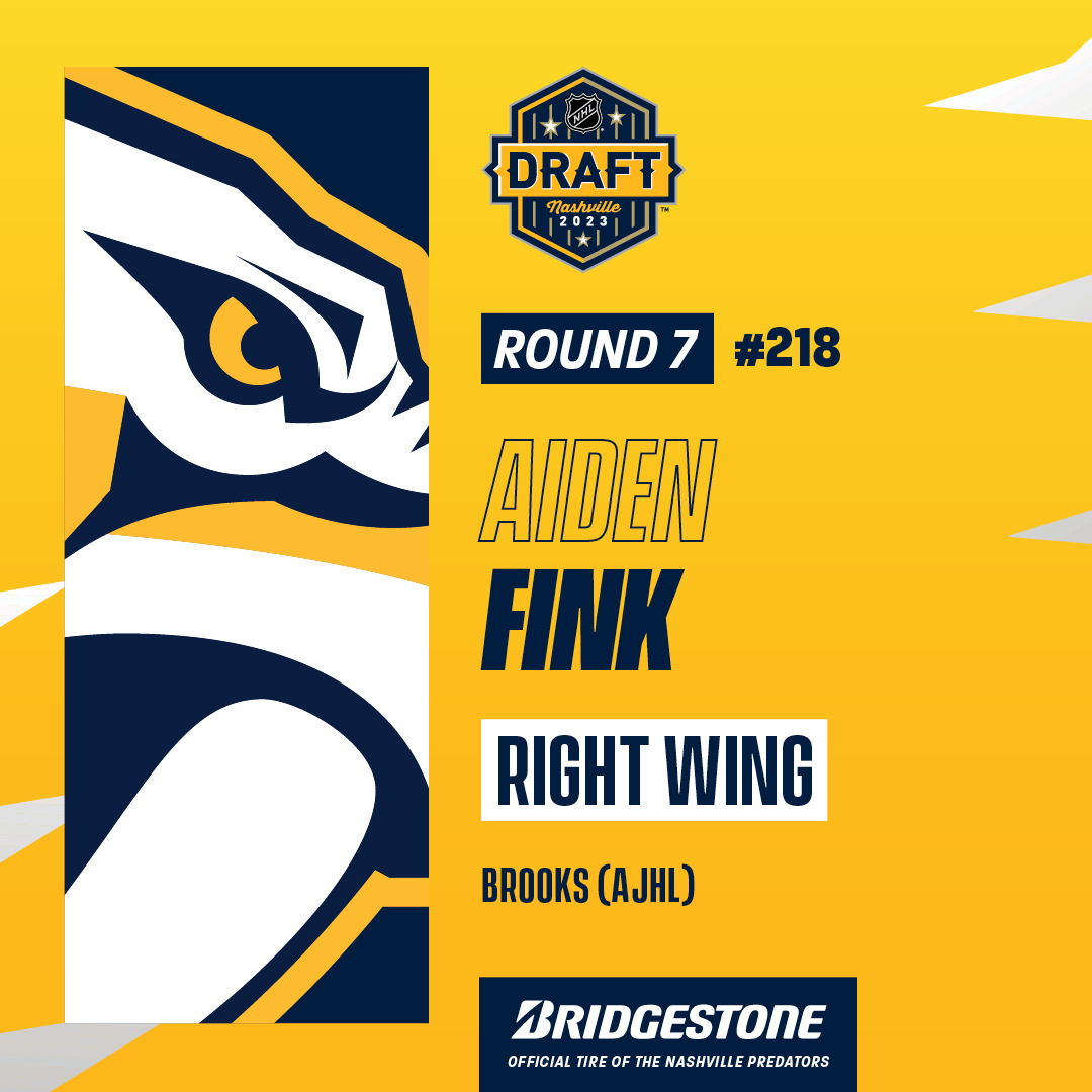 With David Poile's final pick, the Nashville Predators are proud to select Aiden Fink.