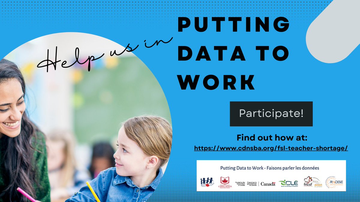 cdnsba's tweet photo. Phase 3 #PuttingDataToWork
Promoting the project in local jurisdictions to expand participation from 5 pilot systems to all francophone boards + designing & testing local dashboards, launching national data collection in 300 anglophone systems, etc. https://t.co/BFPdZoFsFU #RNDGE https://t.co/8NgVAml2n6
