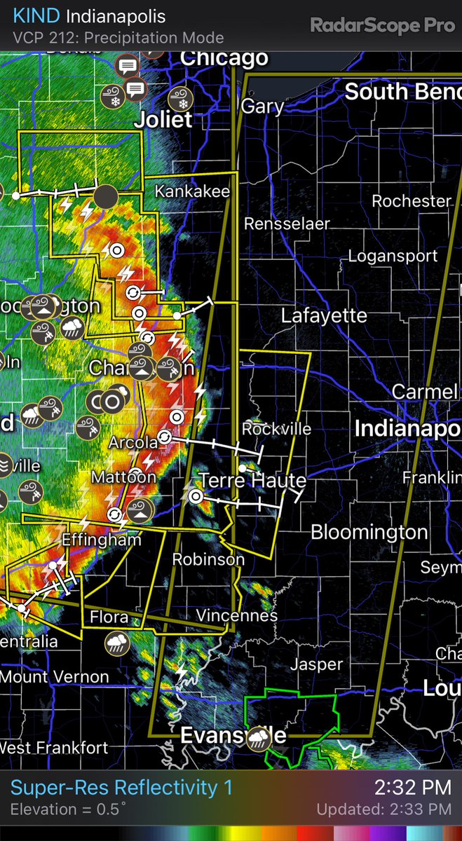 JimOBrienWX's tweet photo. Large wind event inbound! First warnings underway for western Indiana! Get latest with ⁦@BrianWilkes59wx⁩ and @fox59 as he tracks movement through the afternoon! https://t.co/oEuvRoCvje