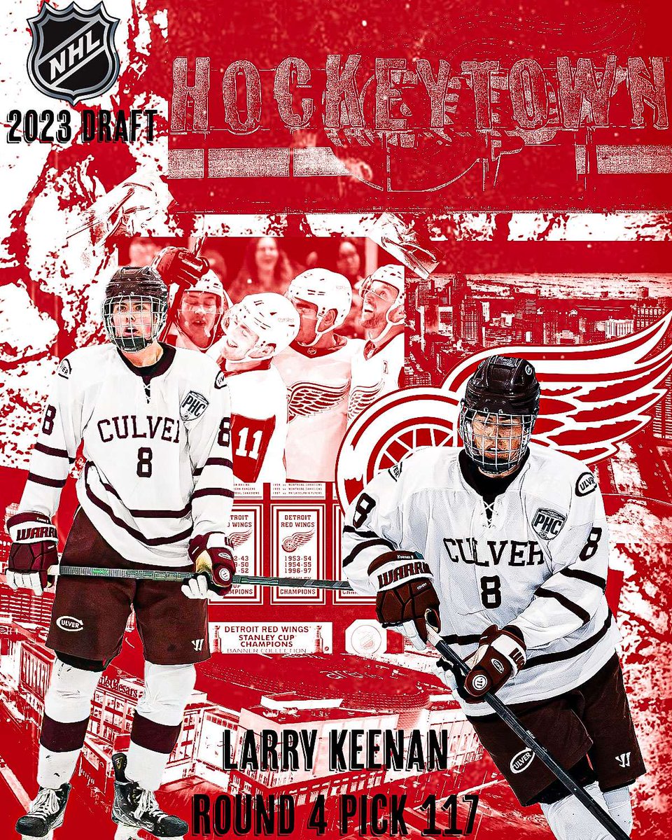 Shoutout to Larry Keenan '23 on his selection by the Detroit Red Wings!

Larry was selected in the 4th round with the 117th pick.

Congratulations Larry!
