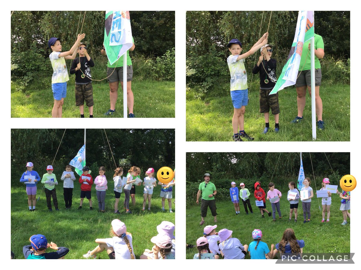 walton_primary's tweet photo. Camp day 1 . Flag raising ceremony, building camp, kin ball! Now onto our activities. @OutdoorsPeople @JohnTaylorMAT https://t.co/3j8pT8cxZA