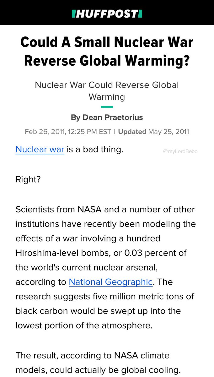 “Could A Small Nuclear War Reverse Global Warming?”

-> Greta apparently thinks yes!