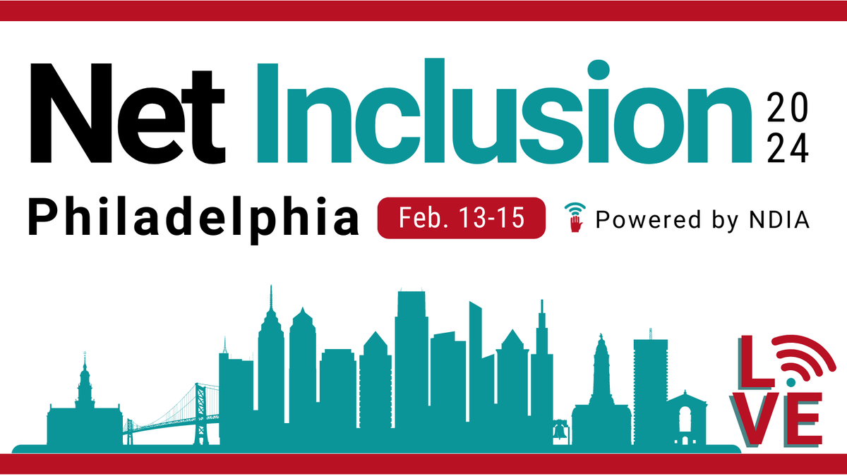 netinclusion's tweet photo. NDIA is so happy to share that we'll be hosting Net Inclusion in Philadelphia from Feb 13-15. Get ready for an inclusive, community-focused, safe, fun time at the premiere #digitalinclusion conference in the country.

Info and Sponsorship Opportunities: https://t.co/Nf9cHK64aa https://t.co/VYgTwxflsd