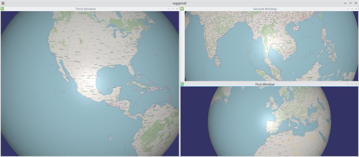 RobertOsfield's tweet image. I have just checked in support for #VulkanSceneGraph/#Qt Multi window/multi document support added to vsgQt.

I had to ditch Qt&apos;s own Vulkan support as it not suitable for high performance multi-window support, feels like Vulkan is second class citizen in Qt which won&apos;t do!