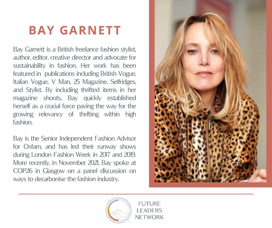 Our Extreme Hangout is almost upon us! Are you excited? 😍 We are excited to announce that Bay Garnett will be joining us tomorrow! A pioneer in the world of sustainable fashion, Bay's work has previously appeared in Vogue and Stylist Magazine! Read more about Bay below!👇