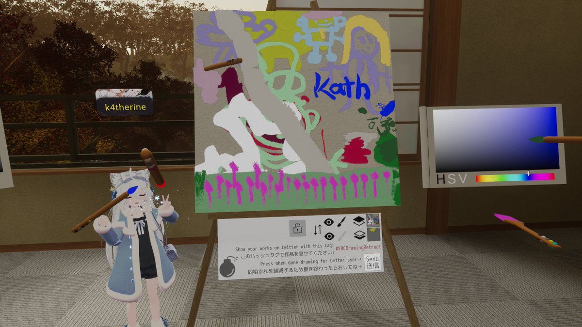 Hikari_WasTaken's tweet photo. #VRCDrawingRetreat #DisplayOK
僕と妹はお絵描き合宿ワールドに行った
Kathちゃんは絵を楽しました
彼女をどう絵教育してるをありがとうね～、ゼロさん
My sister &amp; I went to the Drawing Retreat World
Kath enjoyed drawing
Thanks for teaching her how to draw,Zero
Tags:@k4th08 @Menacing_Zero https://t.co/PgHjIiZ0Oh