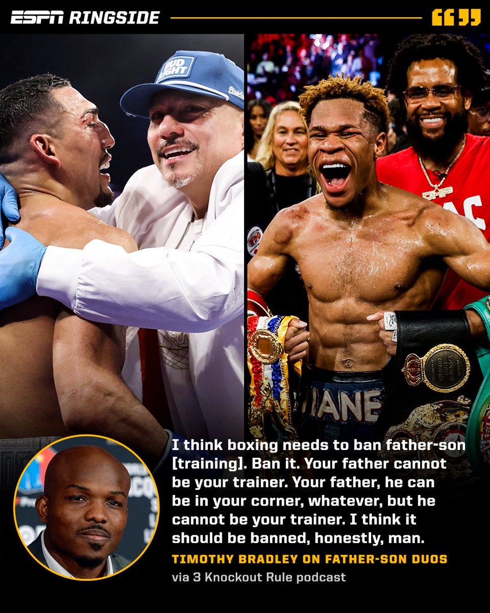 Timothy Bradley thinks boxing needs to put an end to father-son tandems 😳