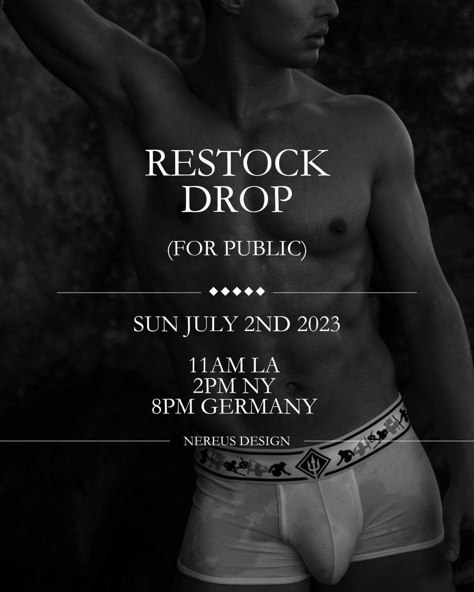 RESTOCK THIS SUNDAY!
Become a member now for early access! You might miss the chance to get the best underwear you have ever had. 🔱💥
—> also u will get free shipping + discounts + access to exclusive content on our blog!
#halfgodhalfhuman #underwearformen #nereus #underwear