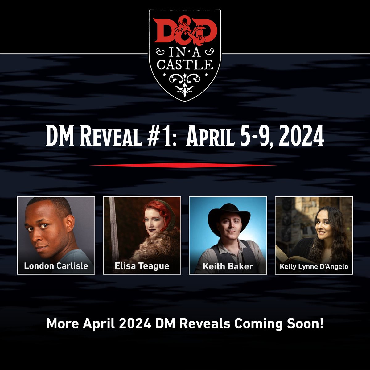 D&D in a Castle (@dndinacastle) on Twitter photo Introducing the first 4 Dungeon Masters for D&D in a Castle April 5 - 9, 2024!
<a href="/LondonCarlisle/">London Carlisle</a>, <a href="/GeekyPinup/">Elisa Teague ⚔️💗⚔️</a>, <a href="/HellcowKeith/">Keith Baker</a>, <a href="/kellylynnedang/">Kelly Lynne D'Angelo ✨ Find me on BSky & Threads!</a>
More DMs to be announced soon.
Purchase your deposit by July 12 to save $200 on registration.
dndinacastle.com/2024 Introducing the first 4 Dungeon Masters for D&D in a Castle April 5 - 9, 2024!
<a href="/LondonCarlisle/">London Carlisle</a>, <a href="/GeekyPinup/">Elisa Teague ⚔️💗⚔️</a>, <a href="/HellcowKeith/">Keith Baker</a>, <a href="/kellylynnedang/">Kelly Lynne D'Angelo ✨ Find me on BSky & Threads!</a>
More DMs to be announced soon.
Purchase your deposit by July 12 to save $200 on registration.
dndinacastle.com/2024