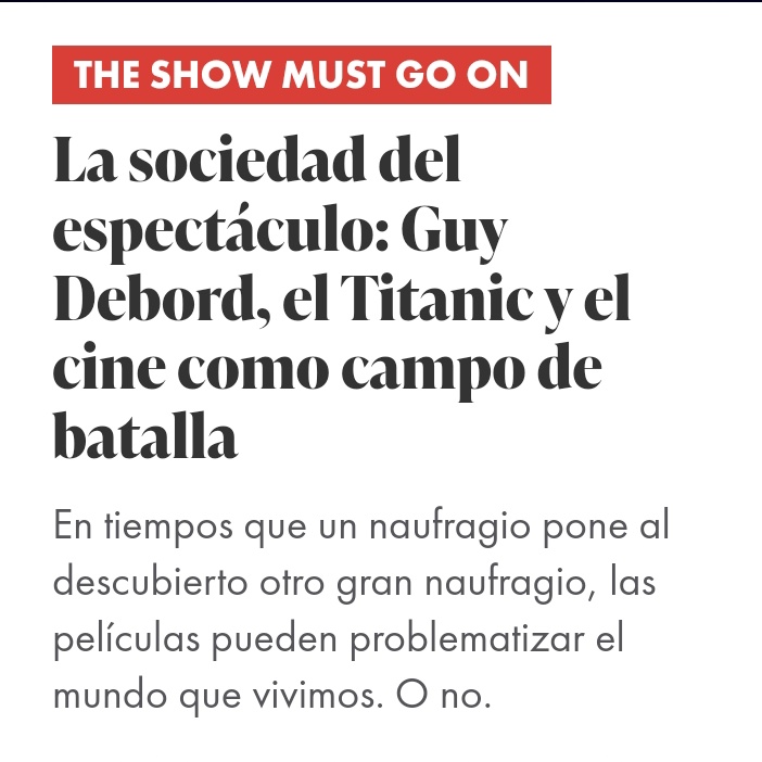 Un texto sobre naufragios, pelis y este mundo horrible que nos toca.
latidobeat.uy/Beat/La-socied…