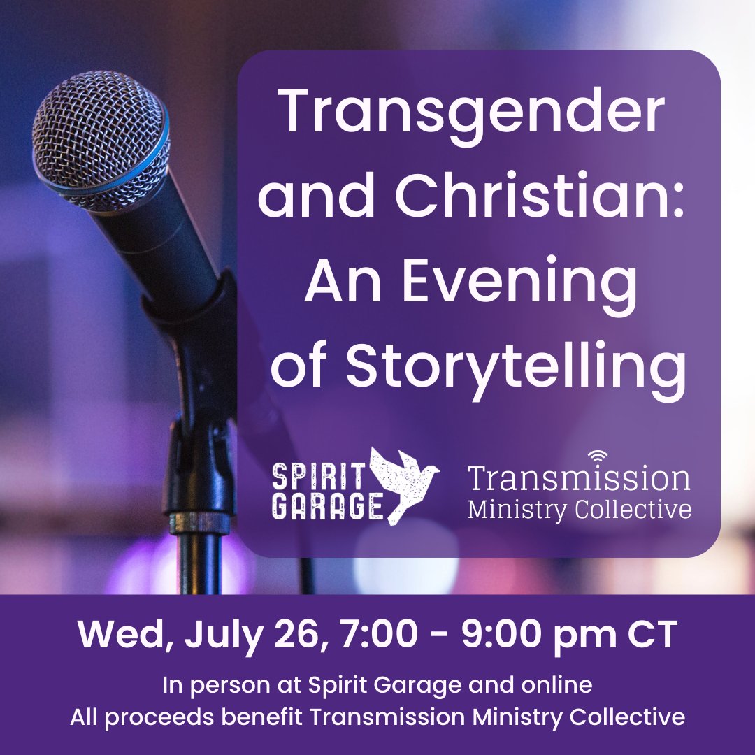 We’re so excited to be partnering with <a href="/SpiritGarage/">Spirit Garage</a> for an evening of storytelling celebrating the experiences of transgender and gender-expansive Christians, with all proceeds benefiting TMC! Find out more about our storytellers and ticket options here: bit.ly/3Xq8y5G