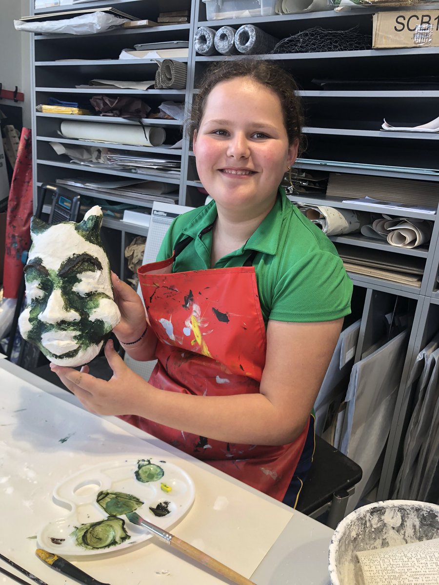 MaidaValeArt's tweet photo. #MaidaValeSchool #MaidaValeArt #MaidaValeYear7 7s started to paint their #Gargoyle and #Grotesque #Modroc #Masks. They learnt how to #Stipple with #acrylic #paint. https://t.co/UHhmHAYMbF