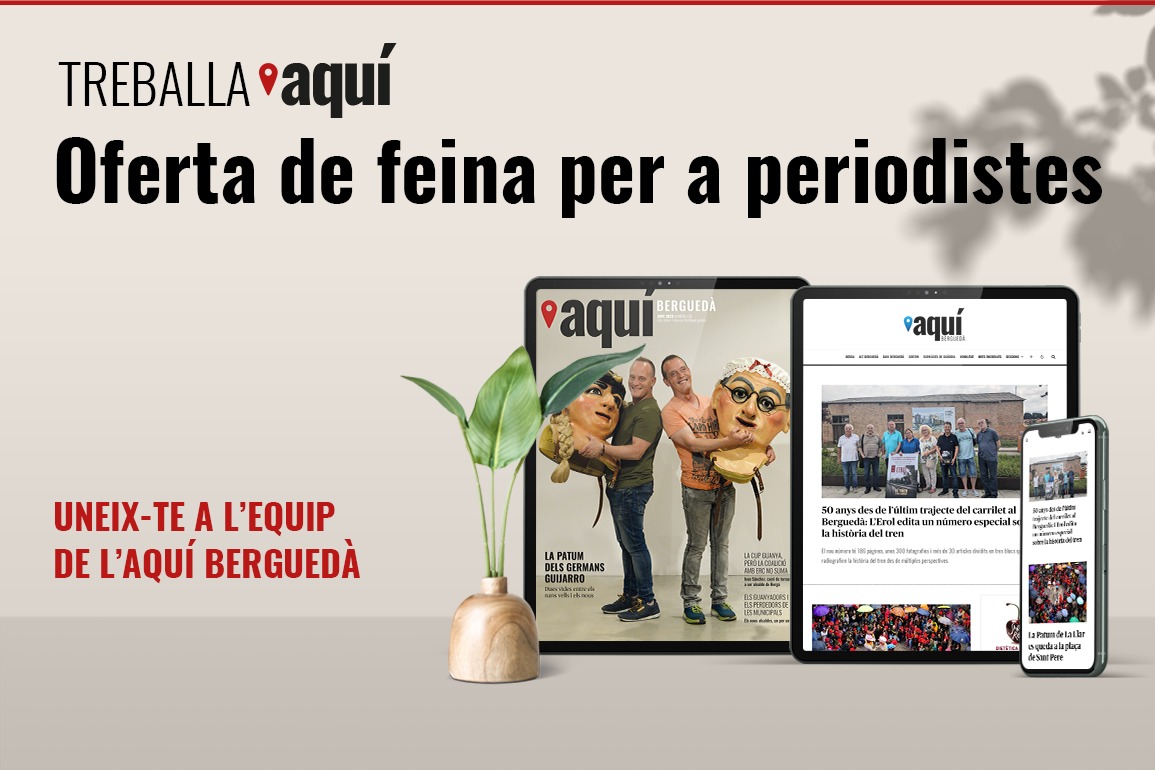 AquiBergueda's tweet photo. ✍️ OFERTA DE FEINA | L'Aquí Berguedà ofereix un lloc de treball per a periodistes. Ajuda'ns a difondre-ho! 
Més info: https://t.co/oq3mRSZOKh https://t.co/oULRLbt6zV