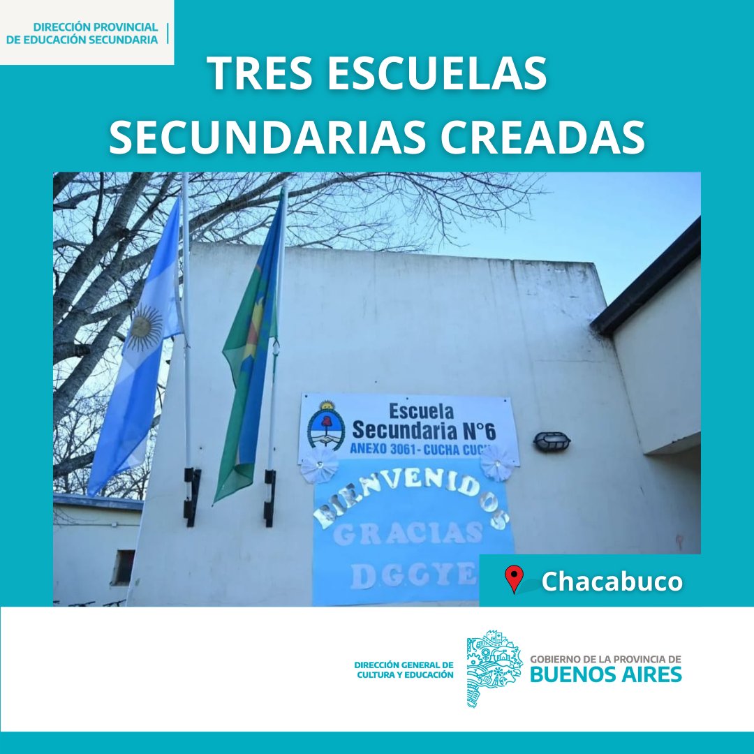 SecundariaDGCYE's tweet photo. ¡Concretamos la creación de 3 escuelas secundarias en #Chacabuco! 🏫🫶🏻📚
En la localidad de #CuchaCucha, el director general @albertosileoniok, la subsecretaria @bracchiclaudia, el director de Coordinación y Seguimiento de la Gestión Territorial Marcelo Hernández y la directora https://t.co/jbT4G9AEjU