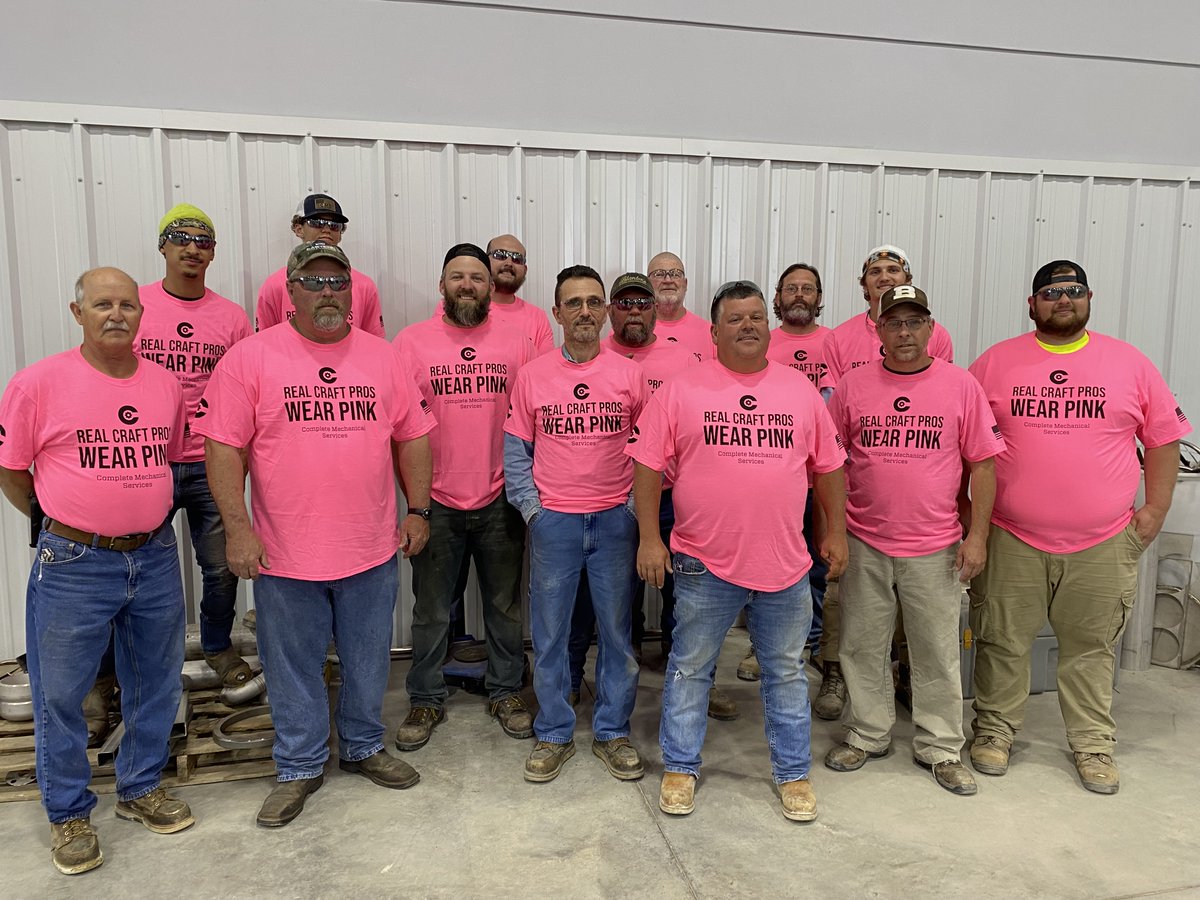 MechConstruct4u's tweet photo. Thanks to our amazing team members who participated in "Real Craft Professionals Wear Pink Day"! We showed our support for the Karen Wellington Foundation and their mission to bring joy and support to women and families affected by breast cancer. #MakingADifference #community https://t.co/MuqrtyPTAZ