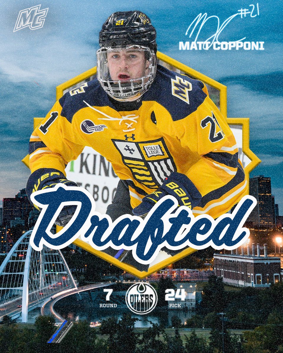 Matt Copponi becomes the 27th Merrimack player to be drafted to the NHL in team history as he's picked by the <a href="/EdmontonOilers/">Edmonton Oilers</a>!

Congratulations Matt!

<a href="/Merrimack/">Merrimack College</a> <a href="/hockey_east/">Hockey East</a>

#GoMack