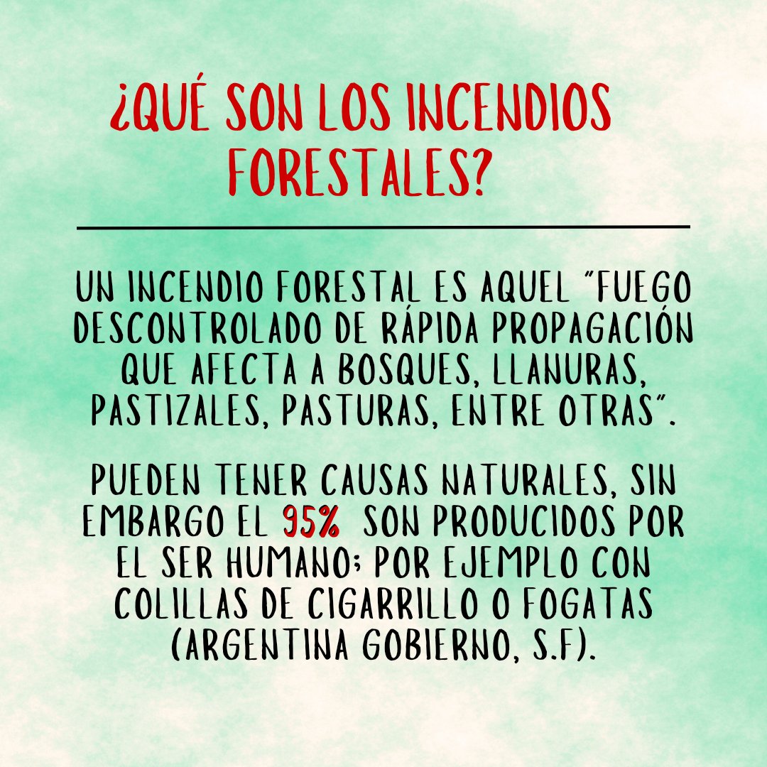 CONCEPTOS IMPORTANTES 🔎

Hoy vamos a hablar de los incendios forestales para comprender mejor la Gestión del Riesgo de Desastres.

¿Tenes alguna duda o aporte? Dejanos tu comentario!🙌🏼