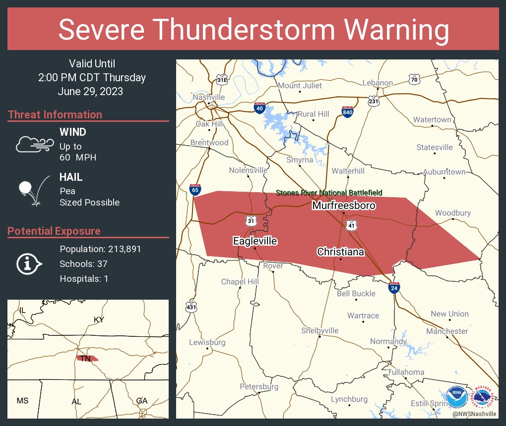 NWS Nashville on Twitter "Severe Thunderstorm Warning continues for