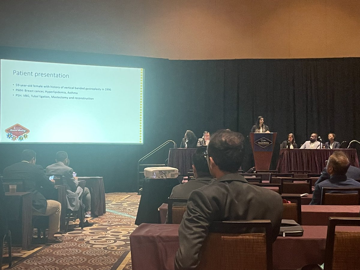 Spotted at #ASMBS2023, @GUH_WHCSurgRes alum @BavanaKetha presenting revision Bariatrics robotic procedure @YewandeAlimiMD