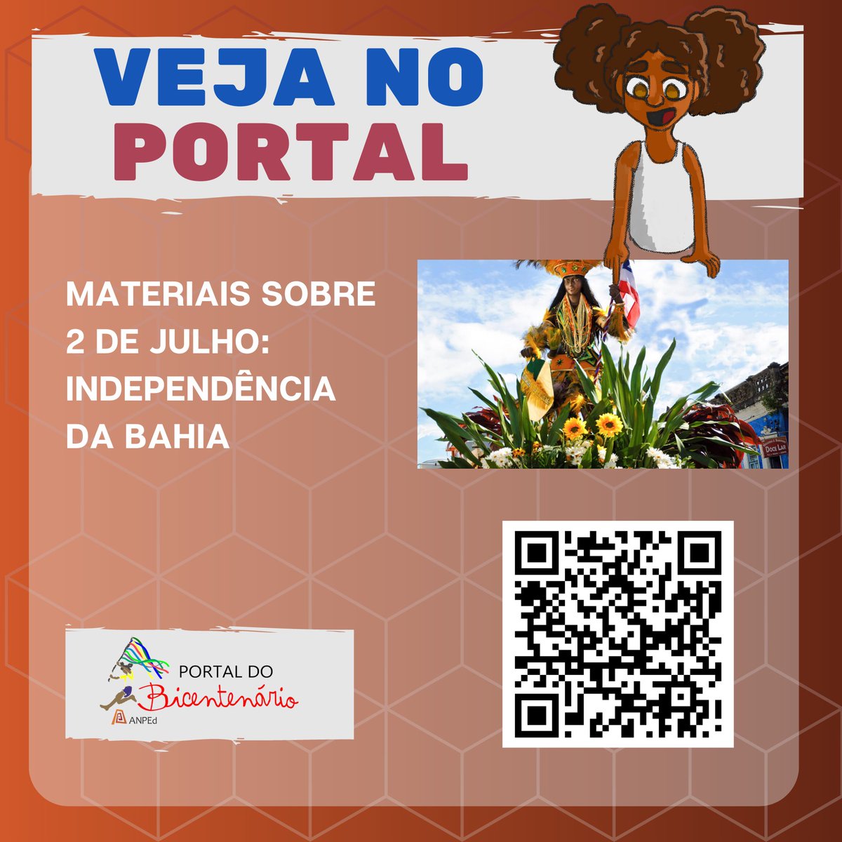ptlbicentenario's tweet photo. 📢 Que tal enriquecer sua aula sobre a independência brasileira com materiais sobre o 2 de julho? O Portal do Bicentenário pode te ajudar!

👉 Se interessou? Então confira no QRCode da imagem ou pelo link do site: https://t.co/fYy7PW191V https://t.co/UBtibsALtB