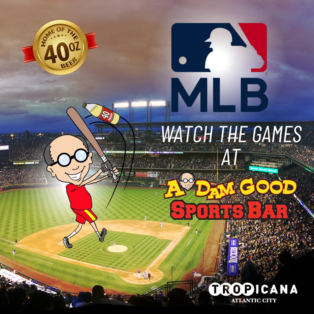 Batter up! Come by A Dam Good Sports Bar to watch the games on our MEGA screens. We have a full menu that will treat your tastebuds to a homerun! ⚾🍻

#adamgoodsportsbarandgrill #ac #atlanticcity #sportbar #beer #40oz #tropicana #sportbar #MLB