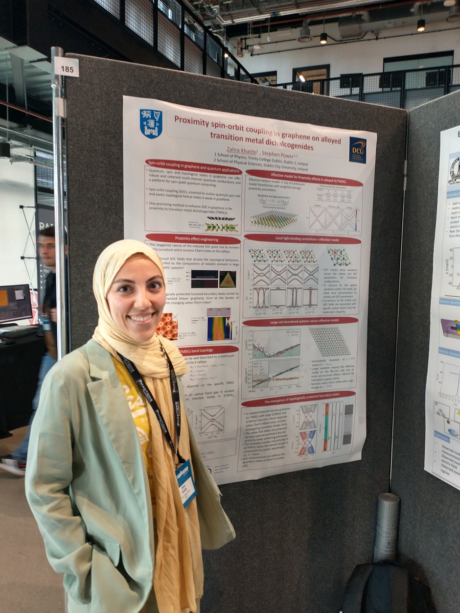 StephenPower_'s tweet photo. At the @GrapheneConf in Manchester, showing our work on #MachineLearning for #graphene spintronics. @khatibi_za also presented our recent work on Gr/TMD systems. @IrishResearch @DCUPhysics @TCD_physics #grapheneconf https://t.co/4UYStRZAqY