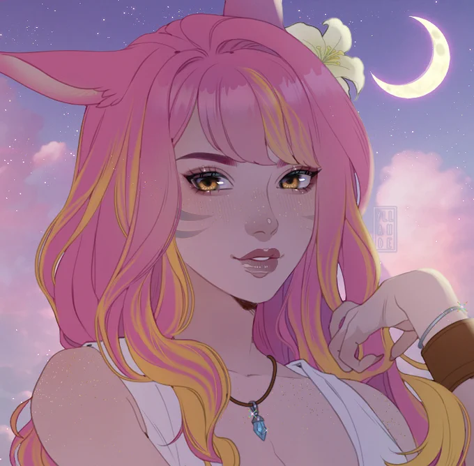 flat portrait for   #FFXIV #FF14