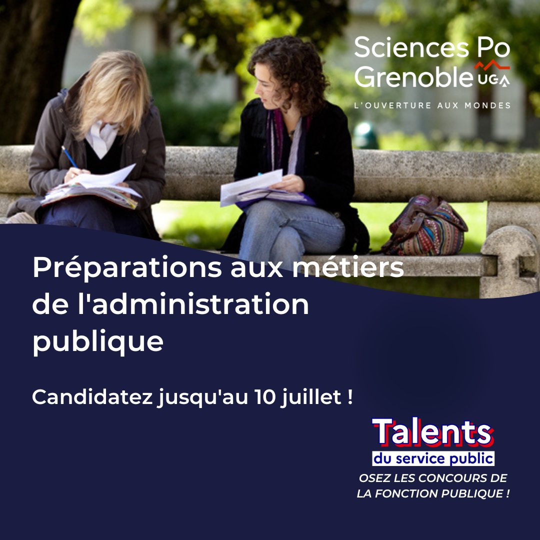SciencesPo38's tweet photo. [CENTRE DE PRÉPARATION A L'ADMINISTRATION GÉNÉRALE 📑]
Découvrez et rejoignez les prépas concours de Sciences Po Grenoble-UGA ! Quel que soit votre projet, il y a toujours une solution adaptée 🤝

En savoir plus 👉 https://t.co/kRy5Xh0R94

#preparation #concours #administration https://t.co/yKKtKNXEMh