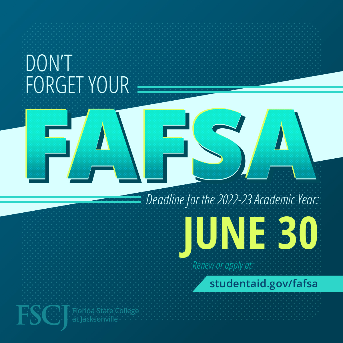 FSCJ on Twitter "Important Reminder Tomorrow is the deadline to
