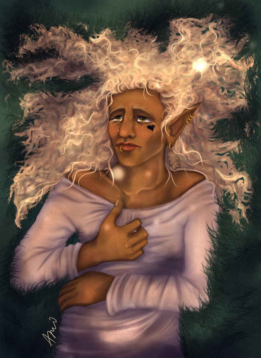 lost and alone, under the stars, not sure if I belong 

#DnDcharacter #dndart
