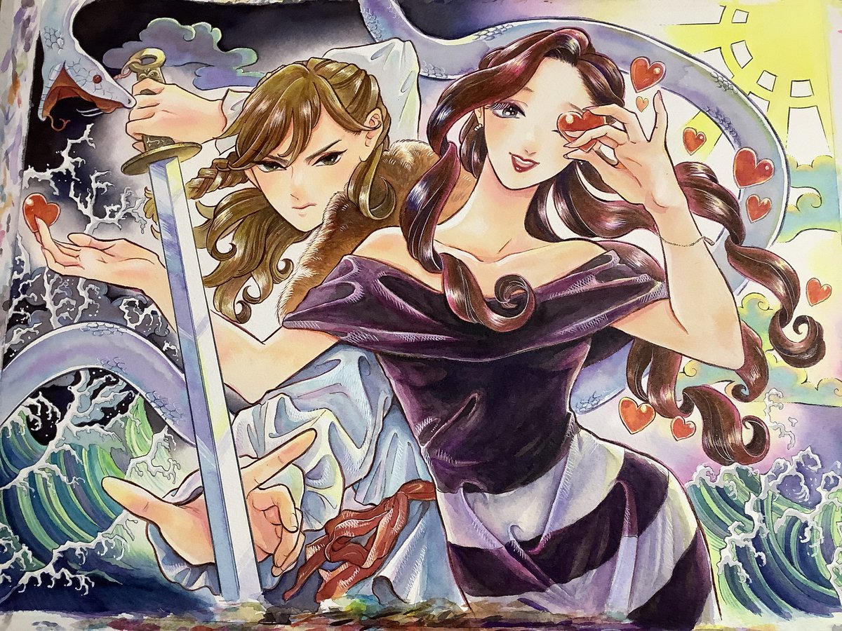「トレンドにタグあったので…  今年描いたアナログイラスト〜。 全部透明水彩。ホル」|新連載開始❤️🐰🐱黒崎冬子❤️作品RTしてもらえると嬉しい😍🦥🐥のイラスト