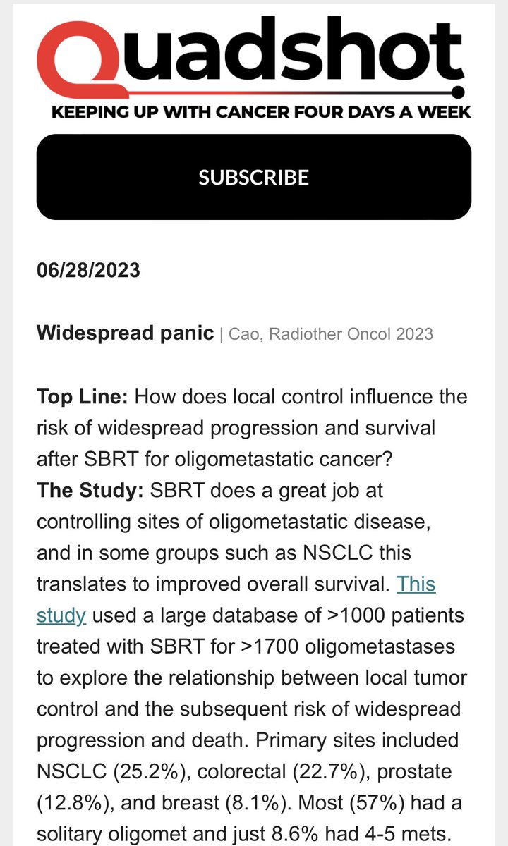 Congrats to rockstar former co-chief Dr. Linda Cao on this impactful multi-institutional work conducted with @KristinRedmond2 @SahgalArjun, among many other exceptional collaborators! thegreenjournal.com/article/S0167-… @QuadShotNews @JHMRadOnc @hopkinskimmel