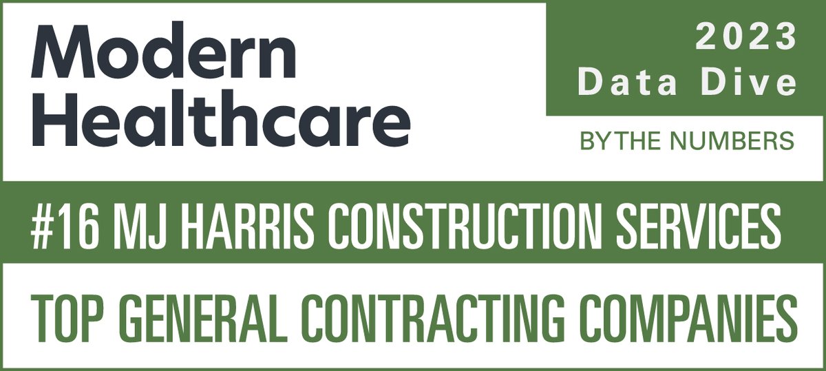 We are honored to share we have been ranked in the Top General Contracting Companies by Modern Healthcare! #healthcareconstruction #construction #MJHarris #modernhealthcare