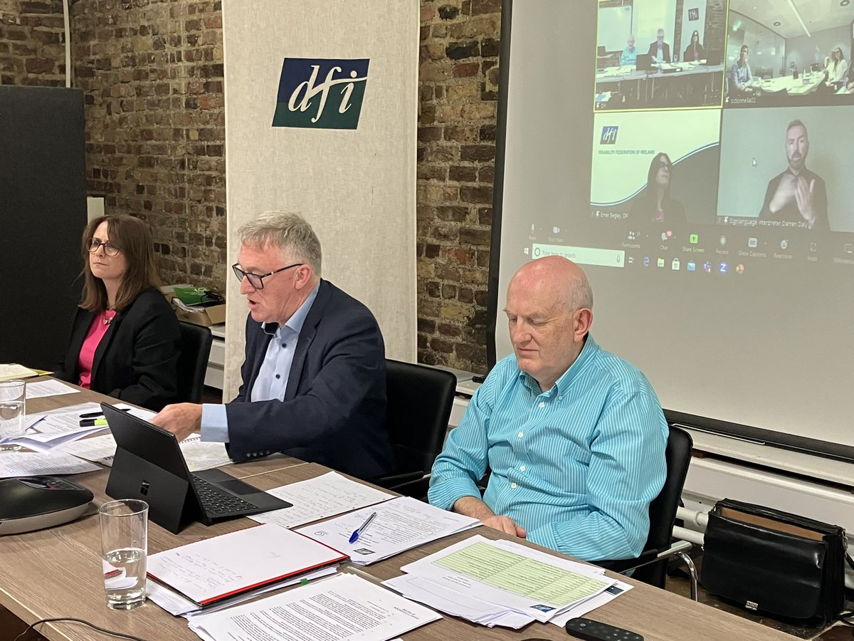 DisabilityFed's tweet photo. Our CEO John Dolan thanks @dcediy for being with us for our topical discussion. He also reiterates that there is a huge amount at stake and that he has never seen the sector in such dire straits. #WorkingOnTheCheap #Section39 https://t.co/OOYoNia8xU