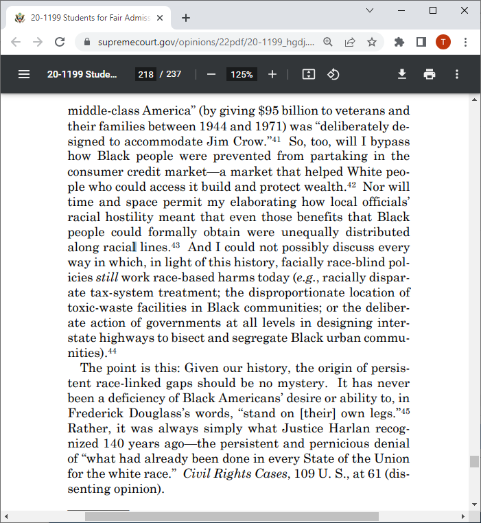 KBJ draws extensively on Katznelson &amp; other great scholars to demonstrate how state &amp; federal policy deliberately and for generations "affirmatively acted to dole out preferences" to white folks at the expense of Black folks