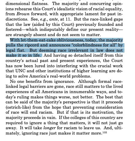 Justice Ketanji Brown Jackson’s dissent in affirmative action is on point.