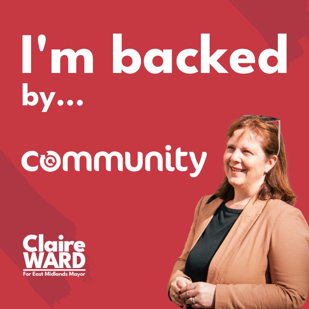 ClaireWard4EM's tweet photo. Thank you @CommunityUnion!

Community represents everyone from steelworkers to office workers to the self-employed, and I'm humbled to have their support. 

Join the campaign 👉 https://t.co/CaPyOyc0uw
#Claire4Mayor https://t.co/dlycRcrLOZ