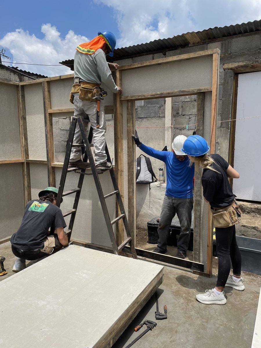 Yesterday we made several trips loading and transporting panels to the house site, then put up the walls! Everyone is feeling it in their bodies today 😂  This team is putting in WORK! 💪🏼

#HouseConstruction #ServiceTrip #Guatemala2023 #WIProud