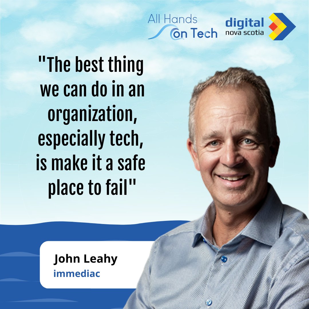 DigitalNS's tweet photo. Tune in now to an all-new episode of All Hands on Tech, where we explore John Leahy's 25-year leadership at @immediaC 🎙️

Find out how he evolved as a leader &amp; steered the #Halifax-based web company into one of Atlantic Canada's Best Places to Work. 

#NovaScota #tech #digital https://t.co/cZB9FeeQoJ