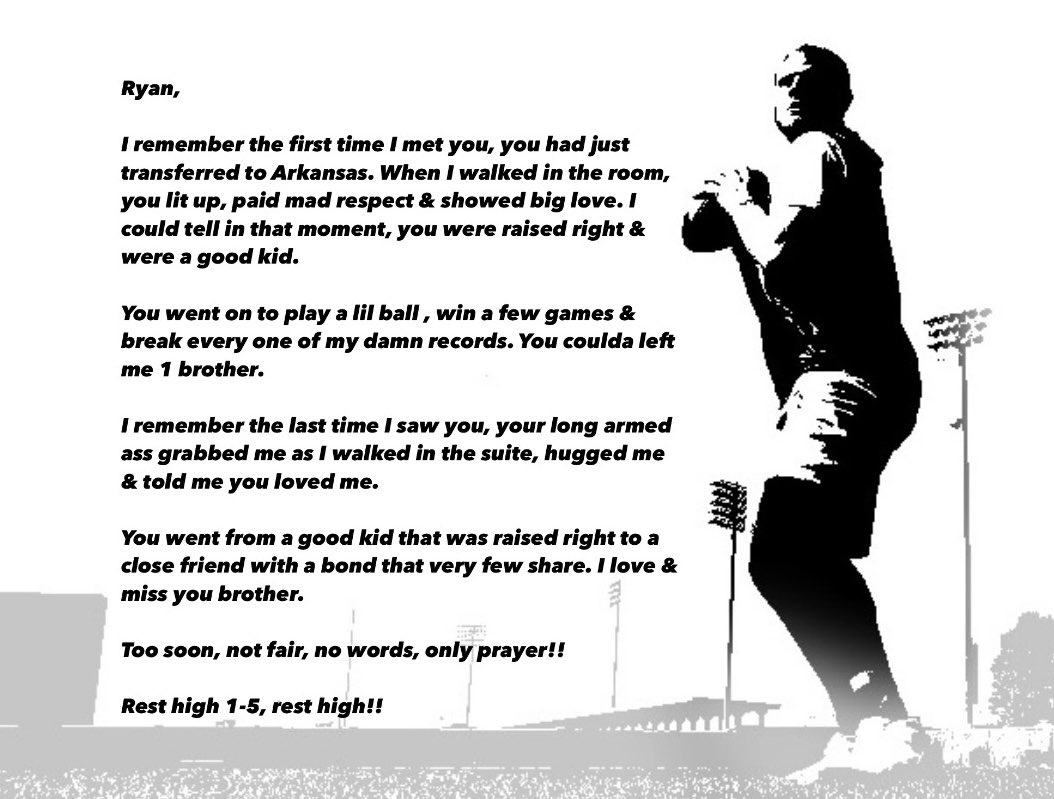 Too soon, not fair, no words, only prayer. 🙏🏽

Rest high 1-5, rest high!!