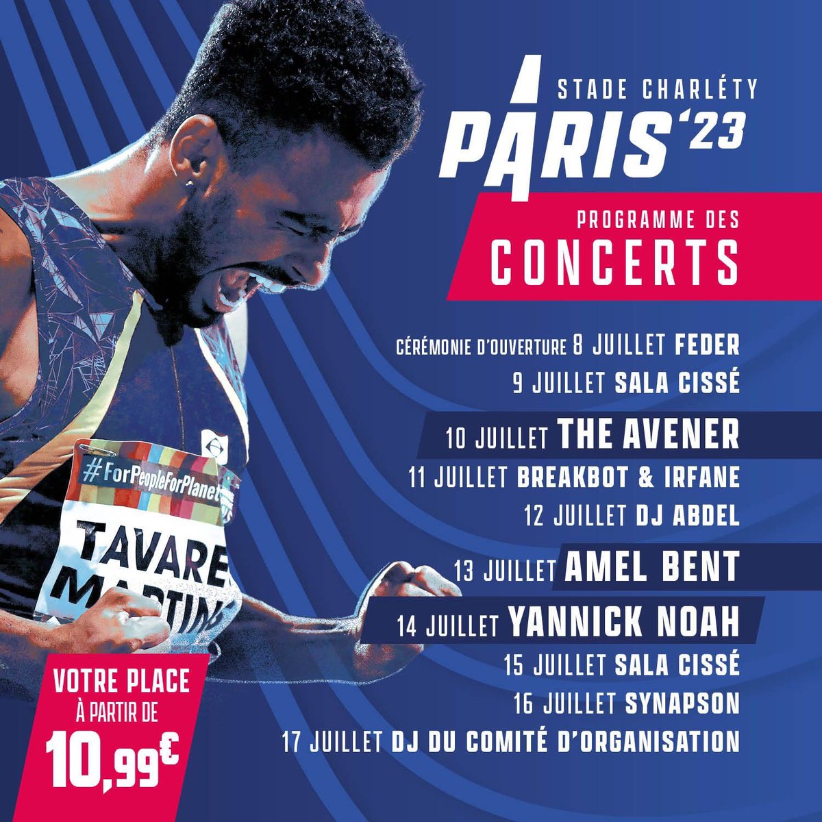 JEU CONCOURS ‼️
🤯 Du 8 au 17 Juilet on vous donne rendez-vous au Stade
Charlety pour les championnats du Monde de Para-Athlétisme - PARIS'23, pour l'occasion on vous fait gagner des places pour assister à l'évènement !
Viens encourager les athlètes de l'équipe de France et aussi