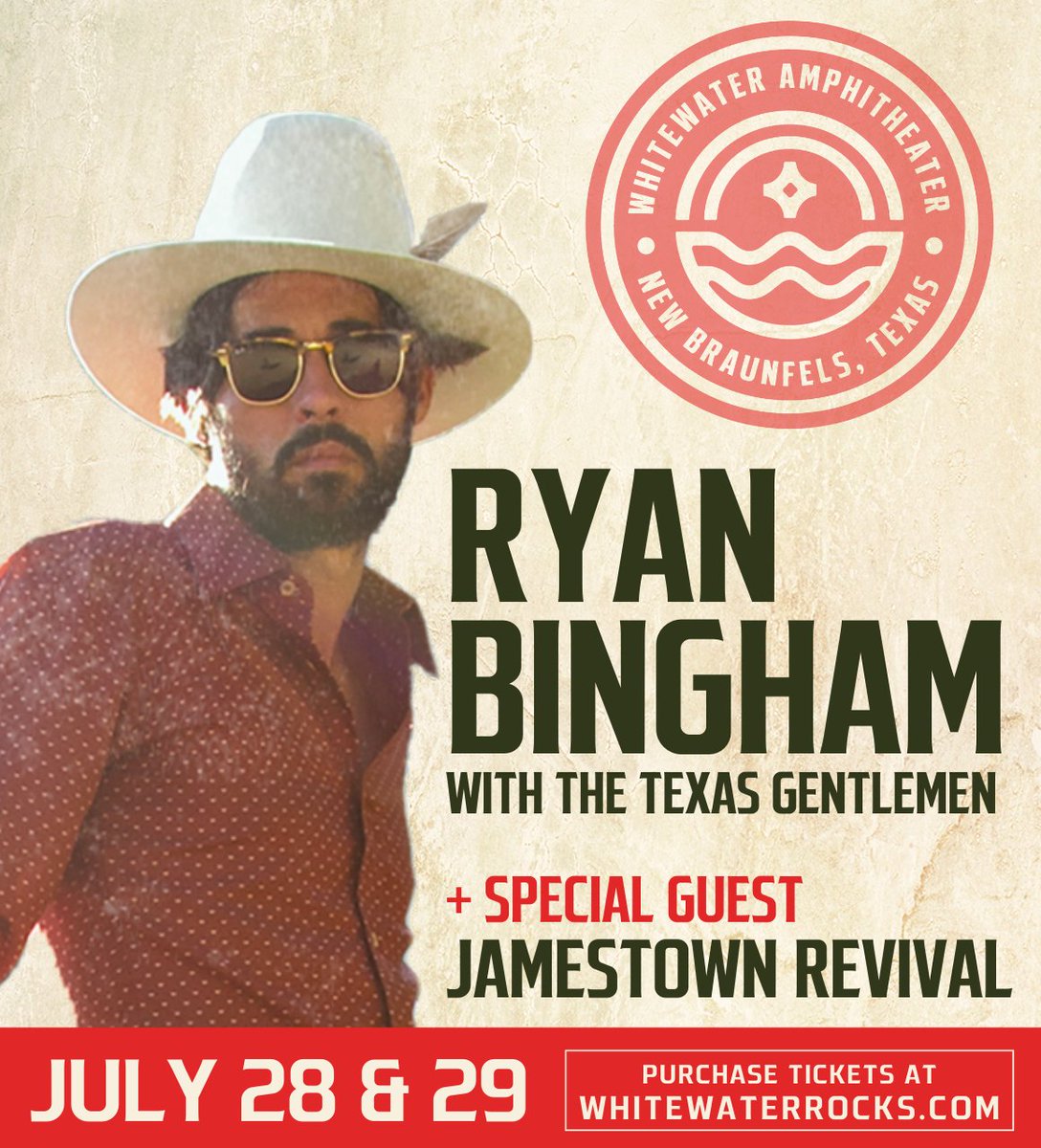 WhitewaterRocks's tweet photo. ‼️ LOW TICKET WARNING ‼️
Sat, 7/29: @ryanbinghamofficial w/ @texasgentlemen & @jamestownrevival is almost SOLD OUT!
Get your tix!
Friday 7/28 - https://t.co/TI7o1g8TcV
Saturday 7/29 - https://t.co/KbgEZdx72e
#ryanbingham #jamestownrevival #thetexasgentlemen #lowticketwarning https://t.co/uPgJSaxSuF