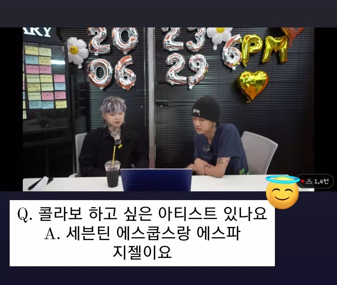 cscthnkr's tweet photo. ash island wants to do a collab with scoups! 

Q. is there a guest you want to collab with?
A. seventeen scoups and aespa giselle https://t.co/4TVha35cAE