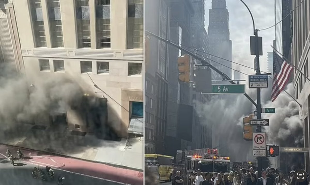 RT @gregkellyusa: Tiffany the famous Jewelry Store is ON FIRE! And that's Next Door to TRUMP TOWER!!!!! https://t.co/1iw0o6MWxR