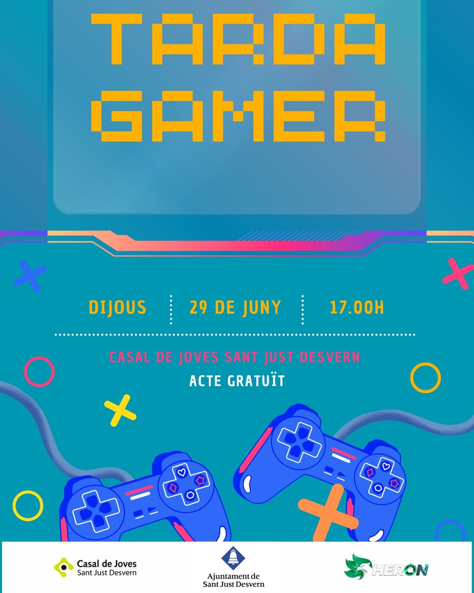 Hoy a las 17:00 tenéis la Tarda Gamer en el casal de joves de Sant Just Desvern, donde podréis jugar a un montón de juegos en ps5 y estar fresquitos😉, GRATIS.
🕹️maps.app.goo.gl/8DBFhNy1bKDTaH…