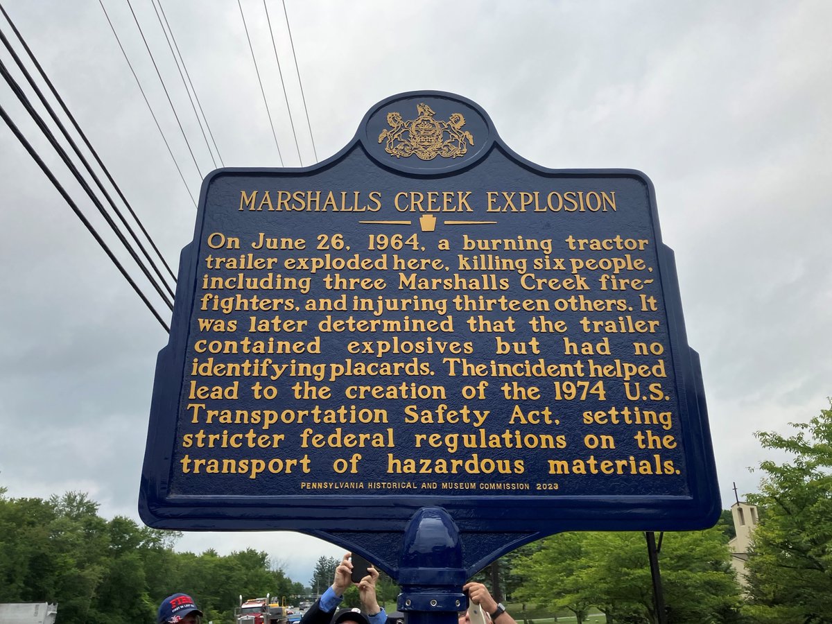 Photos: A historical marker for the 1964 Marshalls Creek explosion was dedicated on Monday.

📷🔗: poconorecord.com/picture-galler…