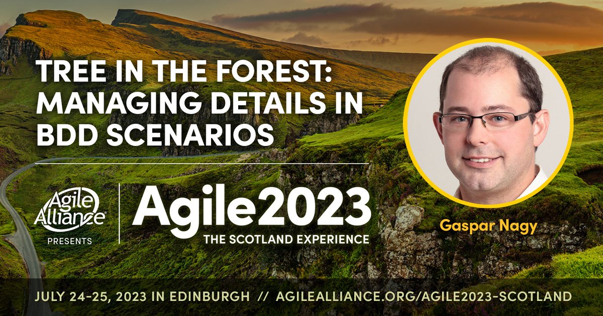 AgileAlliance's tweet photo. "Tree in the Forest: Managing Details in BDD Scenarios" w/ Gaspar Nagy (@gasparnagy) is just one of the many great #Agile sessions coming to the #Agile2023 Scotland Experience. 🏴󠁧󠁢󠁳󠁣󠁴󠁿               

Learn more and register: https://t.co/Eh6Mb5kHLY

#Agile2023Scotland #BDD https://t.co/nbYo8ZSn6q